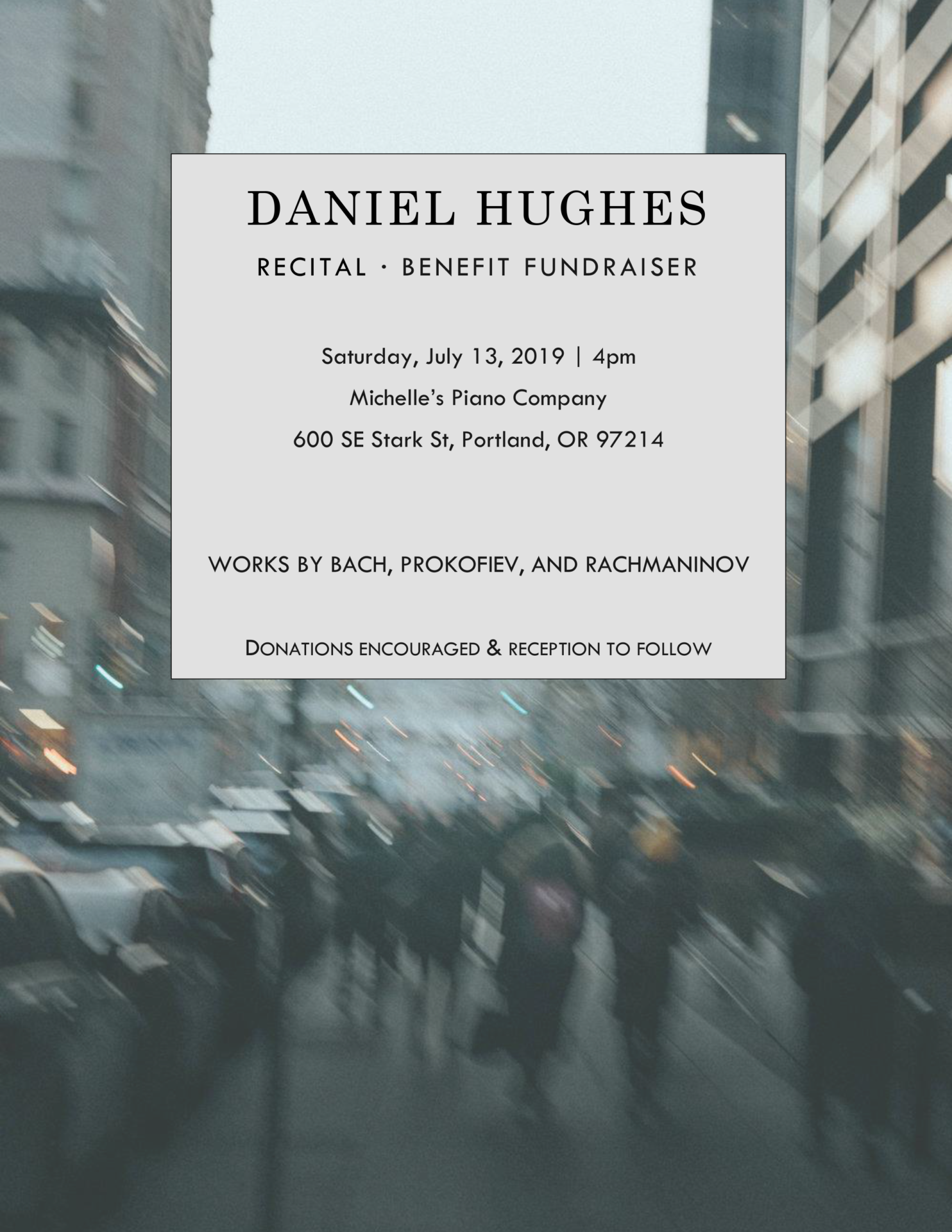 Daniel Hughes Recital and Benefit Fundraiser